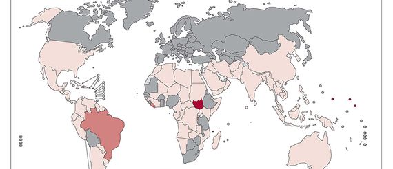 Leprosy prevalence rates, data reported to WHO as of January 2012
Grafik: WHO